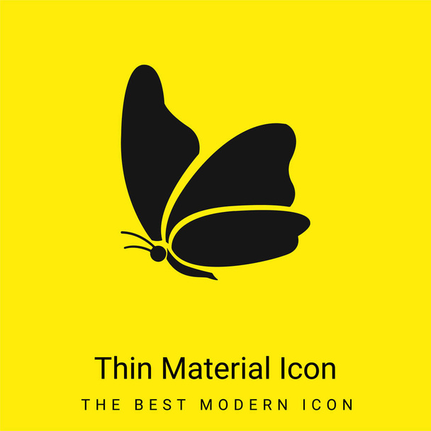 Borboleta de asa grande mínima ícone material amarelo brilhante - Vetor, Imagem
