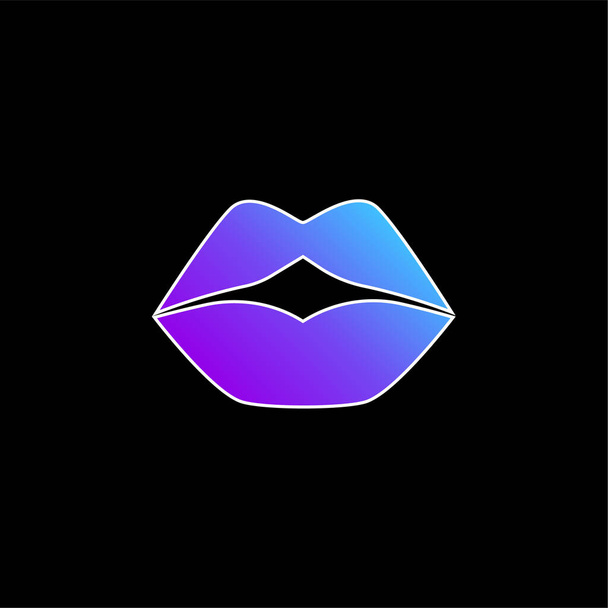 Big Lips blue gradient vector icon - Vector, Image