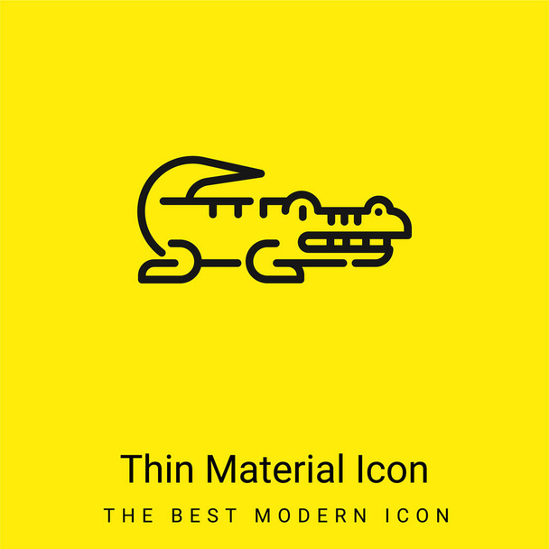 Aligátor minimální jasně žlutý materiál ikona - Vektor, obrázek