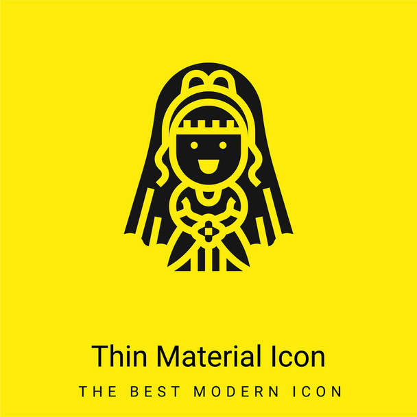 Bride minime icône matériau jaune vif - Vecteur, image