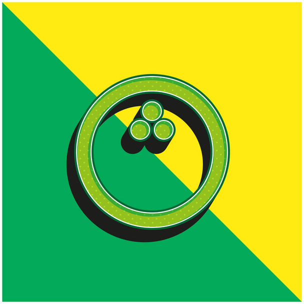 Keilailu pallo Vihreä ja keltainen moderni 3d vektori kuvake logo - Vektori, kuva