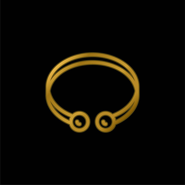Bracelet plaqué or icône métallique ou logo vecteur - Vecteur, image