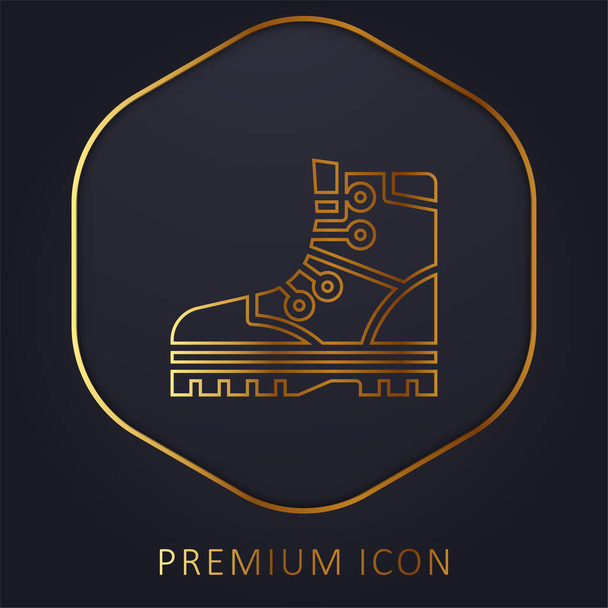 Μπότες χρυσή γραμμή πριμοδότηση λογότυπο ή εικονίδιο - Διάνυσμα, εικόνα