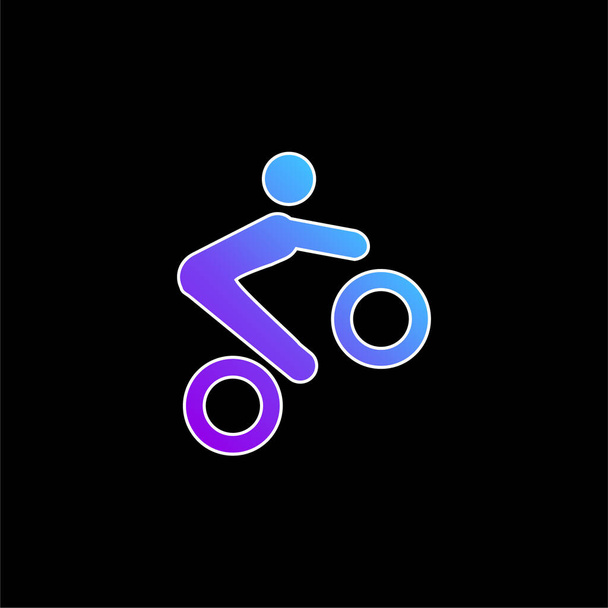 Fahrrad Tricks blaues Gradientenvektorsymbol - Vektor, Bild
