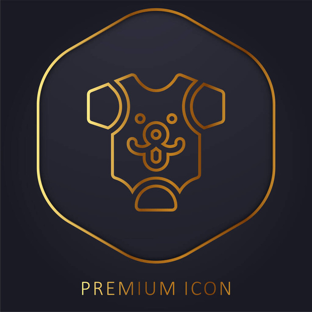 Baby Kleding gouden lijn premium logo of pictogram - Vector, afbeelding