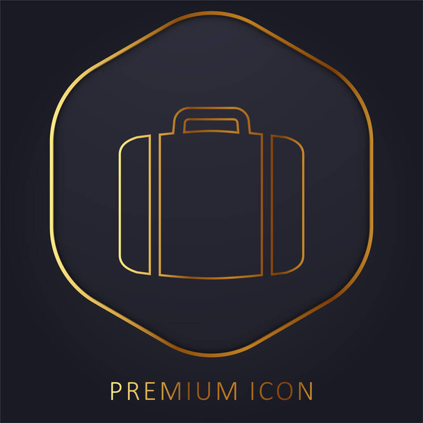 Αποσκευές χρυσό λογότυπο πριμοδότηση γραμμή ή εικονίδιο - Διάνυσμα, εικόνα