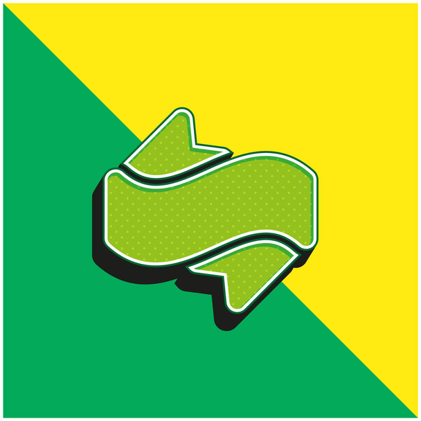 バナー緑と黄色の現代的な3Dベクトルアイコンのロゴ - ベクター画像