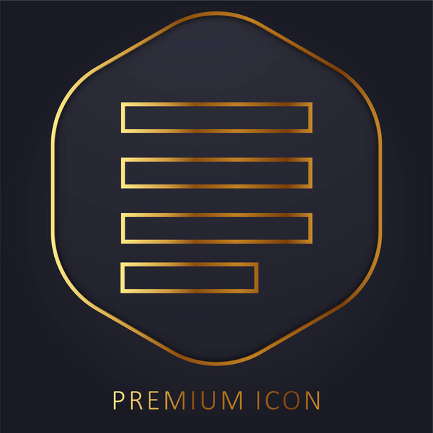 Alinear la línea de oro logotipo premium o icono - Vector, Imagen