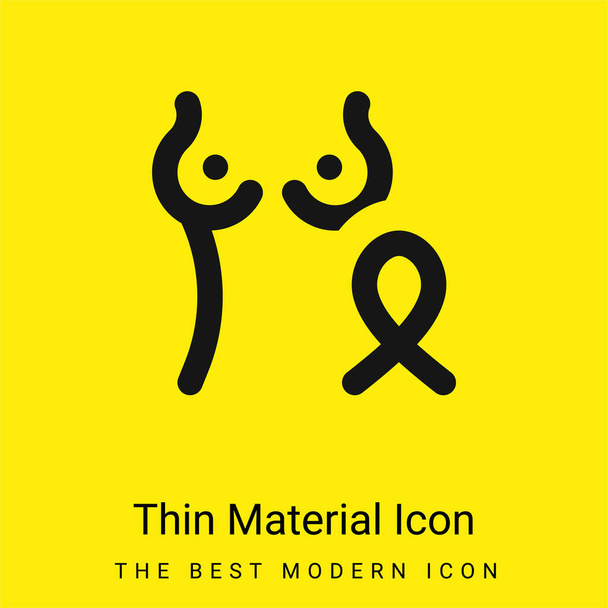 Brustkrebs minimal leuchtend gelbes Material Symbol - Vektor, Bild