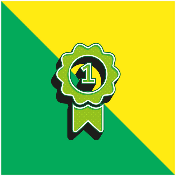 Βραβείο Πράσινο και κίτρινο σύγχρονο 3d διάνυσμα εικονίδιο λογότυπο - Διάνυσμα, εικόνα