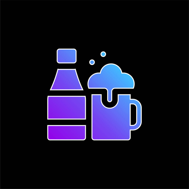 Caneca de cerveja ícone de vetor gradiente azul - Vetor, Imagem