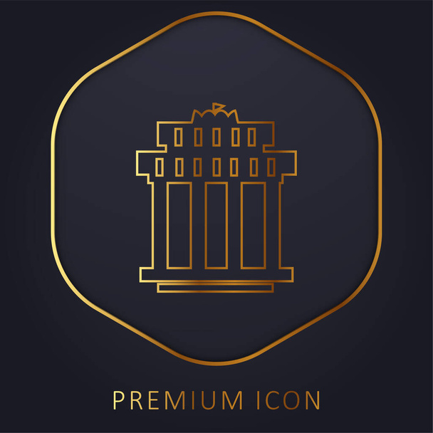 Branderbourg Gate golden line premium logo or icon - Vector, Image