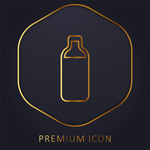 Botella Línea dorada completa logotipo premium o icono - Vector, imagen
