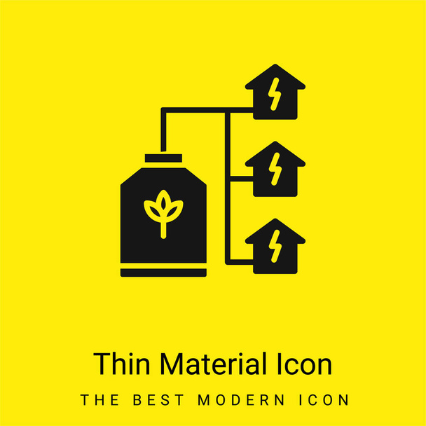 Bio Energy icono de material amarillo brillante mínimo - Vector, Imagen