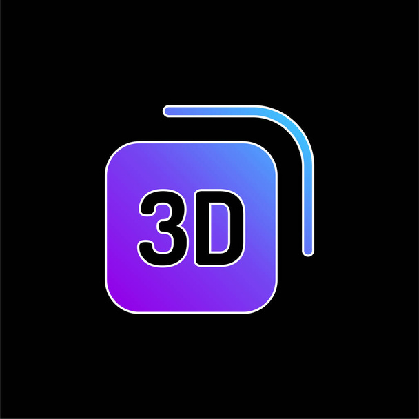 3Dブルーグラデーションベクトルアイコン - ベクター画像