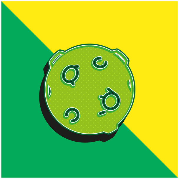 Fekete labda körök Zöld és sárga modern 3D vektor ikon logó - Vektor, kép
