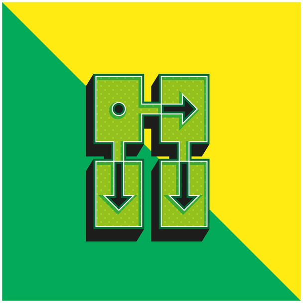 App Verde e amarelo moderno logotipo vetor 3d ícone - Vetor, Imagem