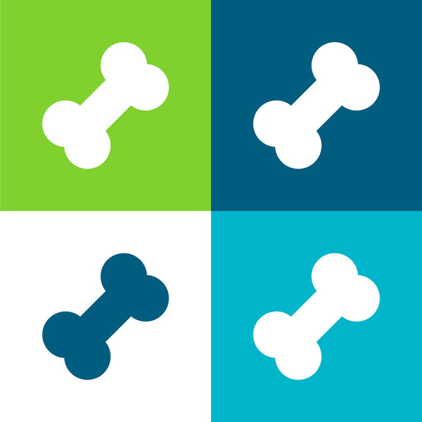 Ensemble d'icônes minimal à quatre couleurs Bone Flat - Vecteur, image