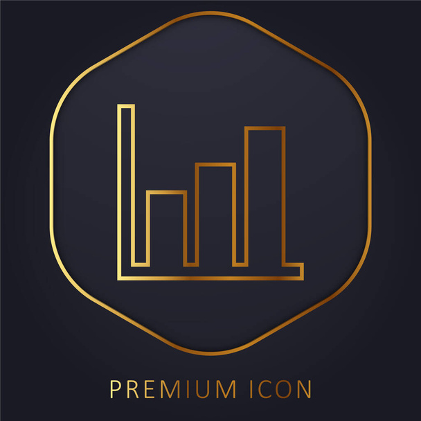 Barras Gráfico linha dourada logotipo premium ou ícone - Vetor, Imagem
