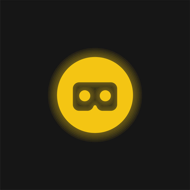 Ar Bril geel gloeiend neon icoon - Vector, afbeelding
