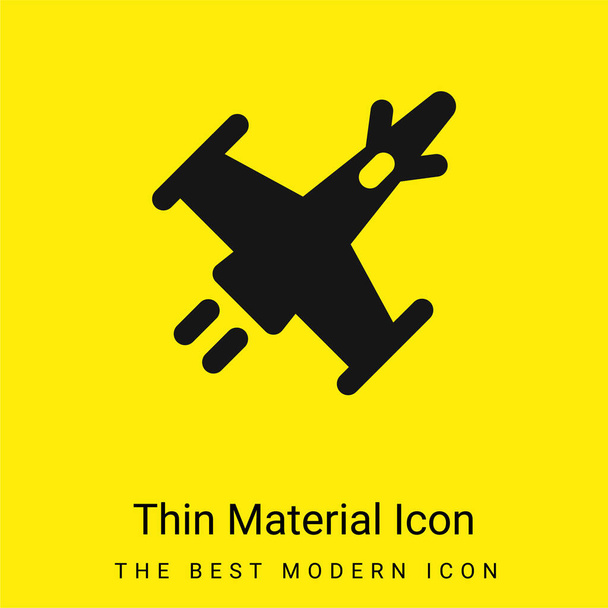 Aanval Schip minimaal helder geel materiaal icoon - Vector, afbeelding