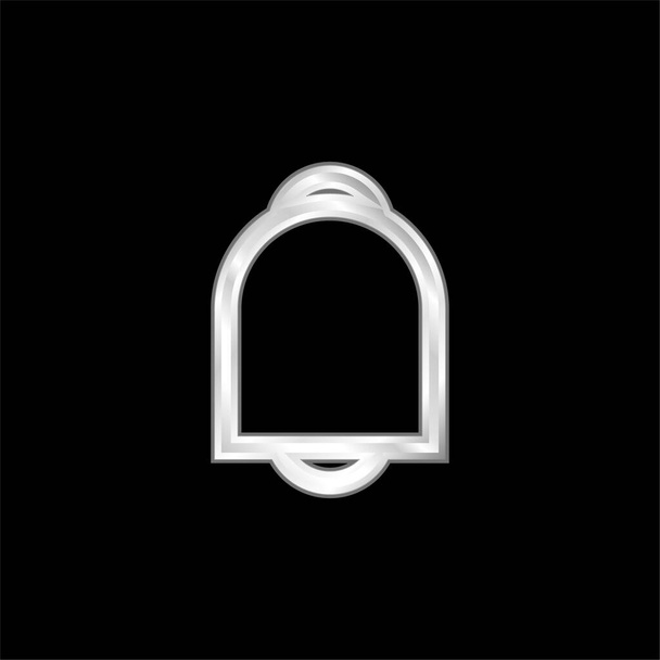 Campanilla Esquema plateado icono metálico - Vector, imagen