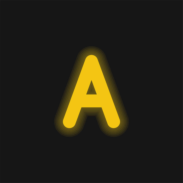 Un'icona al neon giallo brillante - Vettoriali, immagini