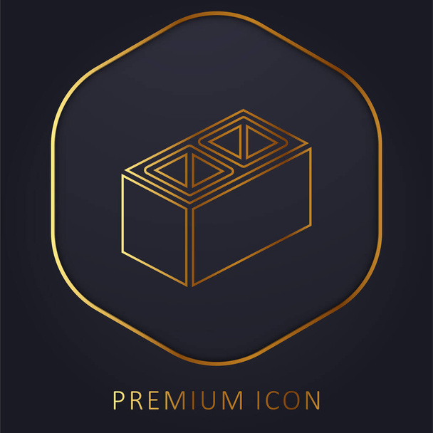 Altın çizgi premium logosunu veya simgesini engelle - Vektör, Görsel