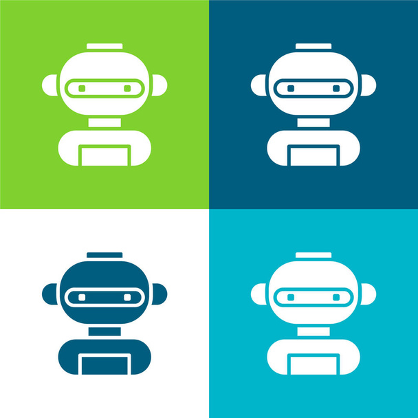 ШІ Flat чотири кольори мінімальна іконна множина - Вектор, зображення