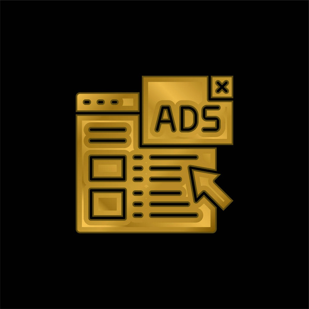 Werbung vergoldet metallisches Symbol oder Logo-Vektor - Vektor, Bild