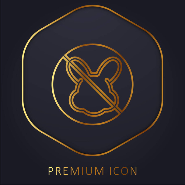 Animal Cruelty golden line premium logo or icon - Vector, Image