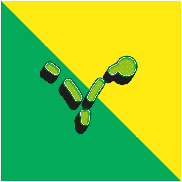 Yeşil ve sarı renkli modern 3d vektör logosu - Vektör, Görsel