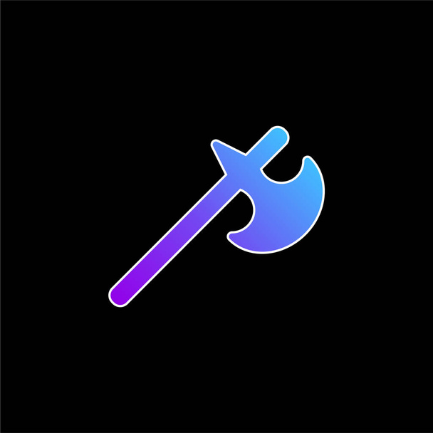 Ícone de vetor gradiente azul Battle Axe - Vetor, Imagem
