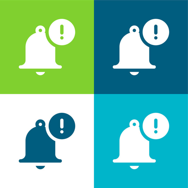 Bell Flat conjunto de iconos mínimo de cuatro colores - Vector, Imagen