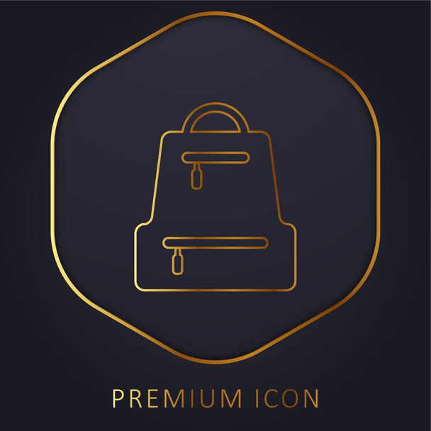 Bag Pack golden line premium logo or icon - Vector, Image