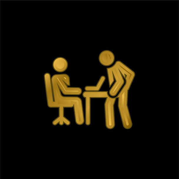 Злісна золота металева іконка або вектор логотипу
 - Вектор, зображення