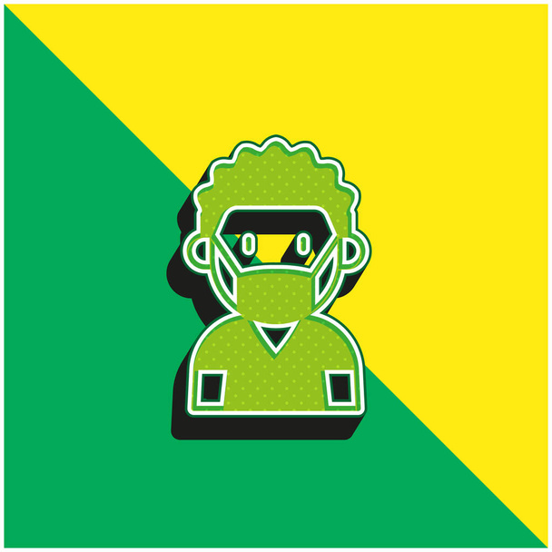 Бой зелений і жовтий сучасний 3d векторний логотип ікони - Вектор, зображення