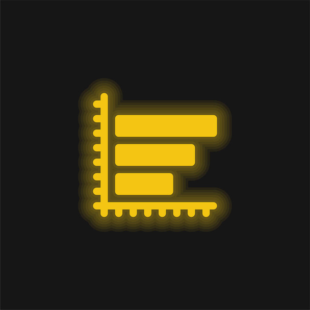Çubuk Grafik sarı parlak neon simgesi - Vektör, Görsel