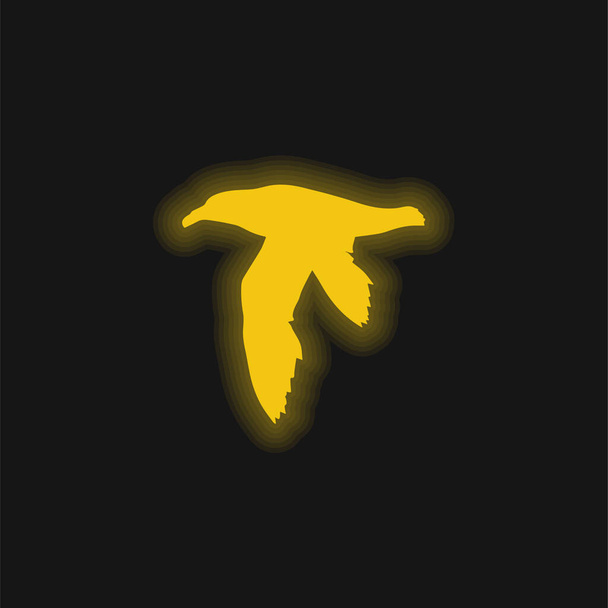 Bird Petrel Shape yellow glowing neon icon - Vector, Image