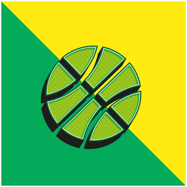 Pelota de béisbol verde y amarillo moderno vector 3d icono logo - Vector, Imagen