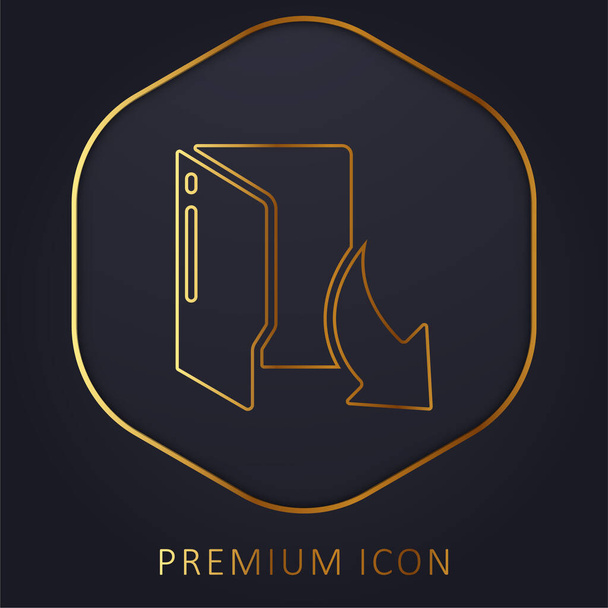 Ok altın çizgi premium logosu veya simgesi - Vektör, Görsel