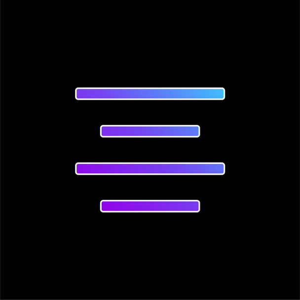 Alinhe o ícone do vetor gradiente azul central - Vetor, Imagem
