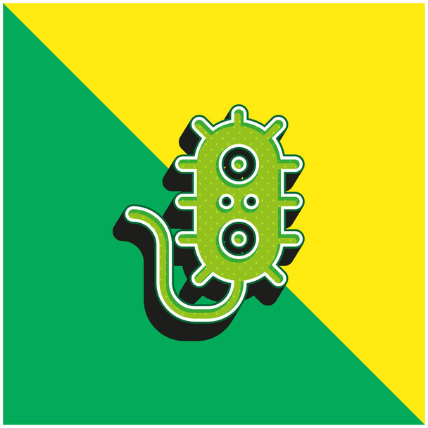 細菌緑と黄色の現代的な3Dベクトルのアイコンのロゴ - ベクター画像
