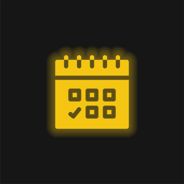 Призначення жовта сяюча неонова іконка
 - Вектор, зображення