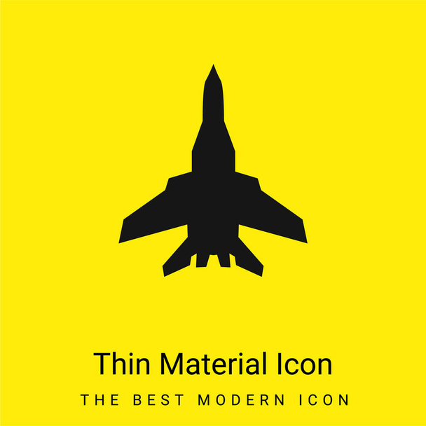 Αεροπλάνο Μαύρο Σιλουέτα minimal φωτεινό κίτρινο υλικό εικονίδιο - Διάνυσμα, εικόνα