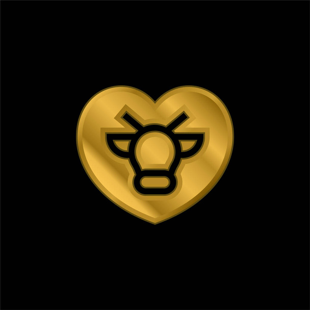 Direitos dos animais banhado a ouro ícone metálico ou vetor logotipo - Vetor, Imagem