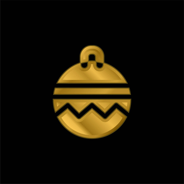 Bauble altın kaplama metalik simge veya logo vektörü - Vektör, Görsel