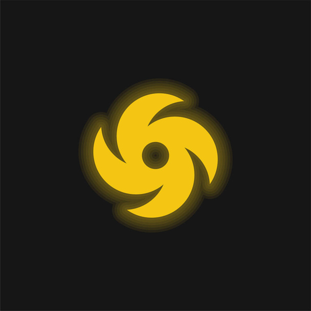 ブラックホール黄色の輝くネオンアイコン - ベクター画像