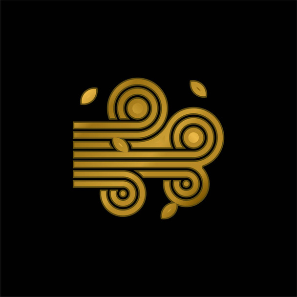 Air banhado a ouro ícone metálico ou vetor logotipo - Vetor, Imagem