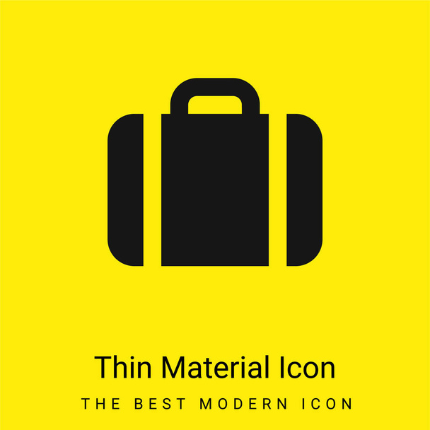 Briefcase mínimo ícone de material amarelo brilhante - Vetor, Imagem
